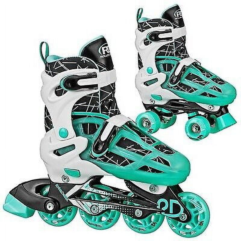 Mint Prodigy Kids' InlineQuad Combo Skates White/Mint Green (212