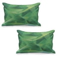 thumbnail image 1 of Mint Quilted Pillowcover Set of 2, Psychedelic Geometric Crystal Pattern with Cosmic Digital Boho Print, Standard Queen Size Pillow Cover for Bedroom, 36" x 20", Jade and Lime Green, by Ambesonne, 1 of 1