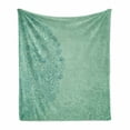 thumbnail image 1 of Mint Soft Flannel Fleece Blanket, Floral Simplistic Pattern with Mixed Leaves Botanical Beauty Nature Illustration, Cozy Plush for Indoor and Outdoor Use, 70" x 90", Teal Turquoise, by Ambesonne, 1 of 6