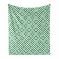thumbnail image 1 of Mint Soft Flannel Fleece Blanket, Shabby Fashion Abstract Squares Vintage Pattern Checkered Striped Crosswise, Cozy Plush for Indoor and Outdoor Use, 50" x 70", Jade and Almond Green, by Ambesonne, 1 of 6