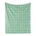 thumbnail image 1 of Mint Soft Flannel Fleece Blanket, Symmetrical Half Cut Squares with Triangles Retro Style Checkered Pattern, Cozy Plush for Indoor and Outdoor Use, 60" x 80", Mint and Almond Green, by Ambesonne, 1 of 6