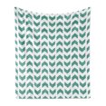 thumbnail image 1 of Mint Soft Flannel Fleece Throw Blanket, Abstract Zigzag Chevron Tribal Pattern with Minimalist Effects Modern Boho Design, Cozy Plush for Indoor and Outdoor Use, 50" x 60", Teal White, by Ambesonne, 1 of 6