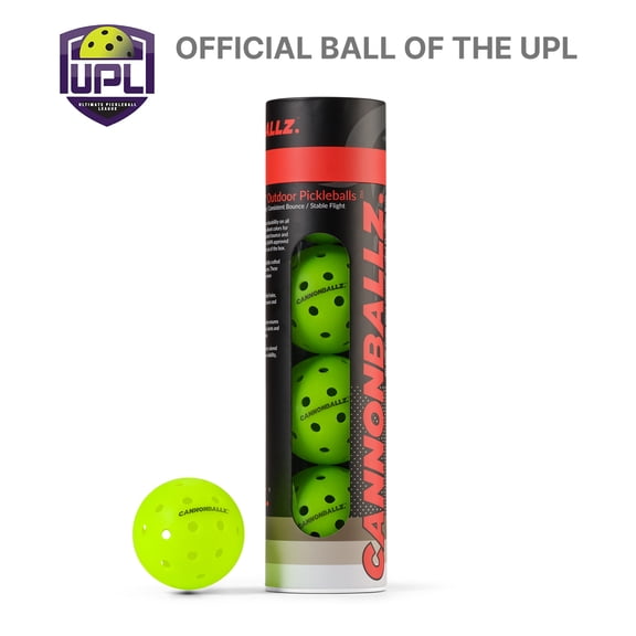 Cannonballz 40-Hole Outdoor Pickleballs, 4 Pack, Official Ball of the UPL