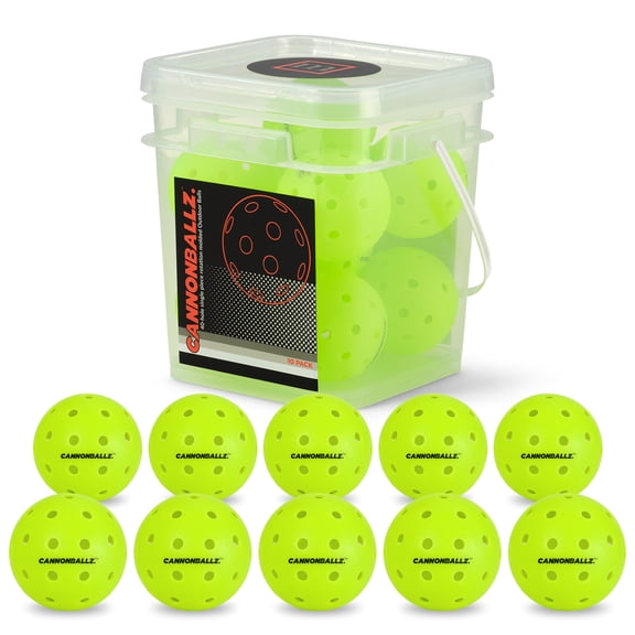 Cannonballz 40-Hole Outdoor Pickleballs, 10 Pack, Official Ball of the UPL