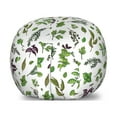 thumbnail image 1 of Mint Storage Toy Bag Chair, Culinary Herbs Cooking Ingredient Sage Thyme Oregano Pepper Parsley, Stuffed Animal Organizer Washable Bag, Large Size, Olive Green Plum White, by Ambesonne, 1 of 3