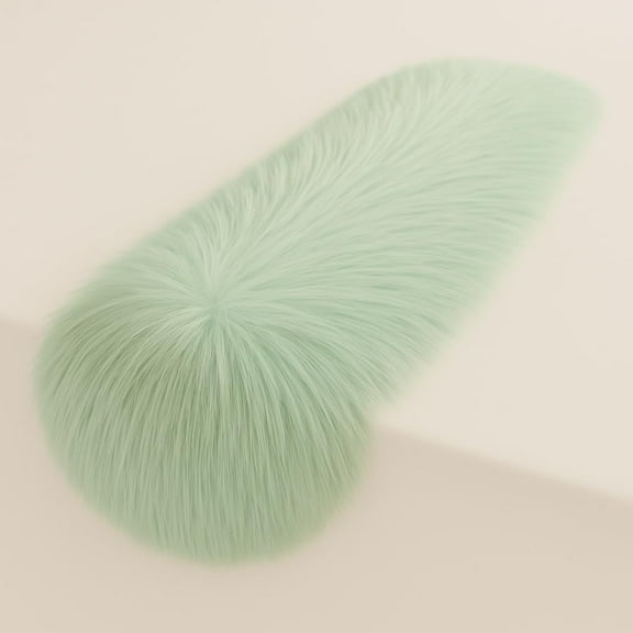 FabricLA Mint Faux Fur Accent Cut 14 x 90 Inches with Rounded Edges for Holiday & Christmas Decor