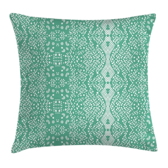 Mint Throw Pillow Cushion Cover, Classic Lace Pattern with Details Shabby Chic Feminine Vivid Vintage Artsy Image, Decorative Square Accent Pillow Case, 18 X 18 Inches, Teal Turquoise, by Ambesonne