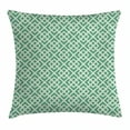thumbnail image 1 of Mint Throw Pillow Cushion Cover, Shabby Fashion Abstract Squares Vintage Pattern Checkered Striped Crosswise, Decorative Square Accent Pillow Case, 16 X 16 Inches, Jade and Almond Green, by Ambesonne, 1 of 2