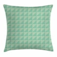 thumbnail image 1 of Mint Throw Pillow Cushion Cover, Symmetrical Half Cut Squares with Triangles Retro Style Checkered Pattern, Decorative Square Accent Pillow Case, 16 X 16 Inches, Mint and Almond Green, by Ambesonne, 1 of 2