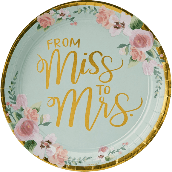 Mint To Be Metallic Round Plates - 10.5" (Pack of 8) -Miss to Mrs Elegant, Durable Tableware - Perfect for Weddings, Parties & Events