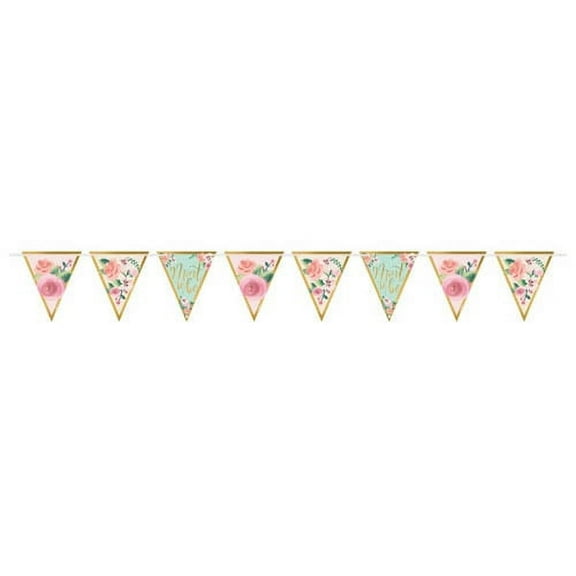 Various Mint To Be Wedding Pennant Banner, Green, 15' x 7"