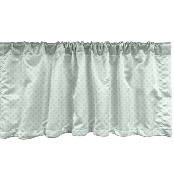 Mint Window Valance, Retro Style Polka Dots Motifs Nostalgic Hipster Style All Time Fashion Elements, Curtain Valance for Kitchen Bedroom with Rod Pocket, 54" X 18", Almond Green, by Ambesonne
