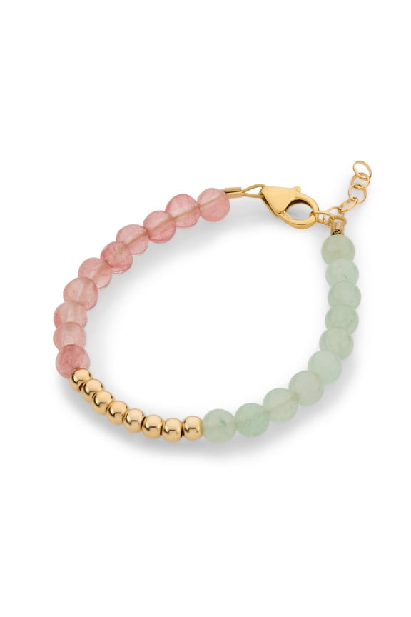 Mint and quartz half and half newborn/toddler/infant/child/teen bracelet (B2132-M2)