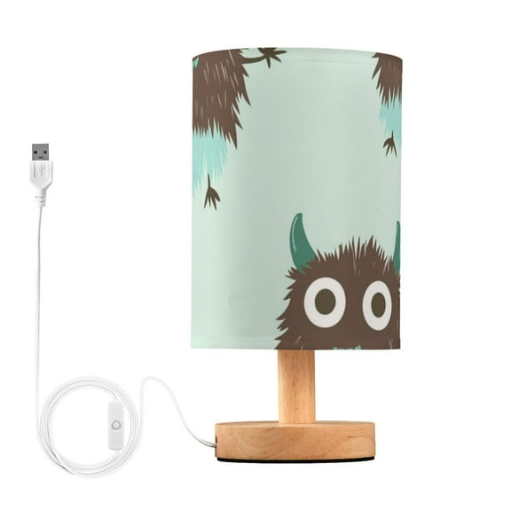 Mint-chocolate-color Cute Monsters Table Lamp with USB Port LED Warm Light Lamp Night Light Home Decor