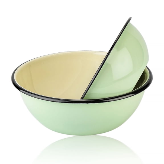 Novomoskovsjka Posuda Mint Сoolness Enamel Steel Bowl Set of 2