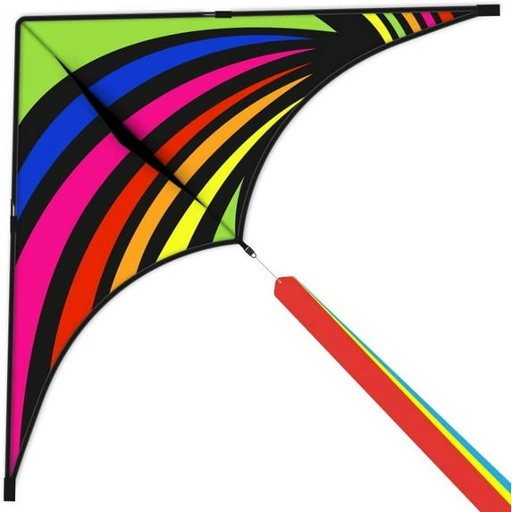 Mint's Colorful Life Delta Kite for Kids & Adults, Polyester Material, Extremely Easy to Fly