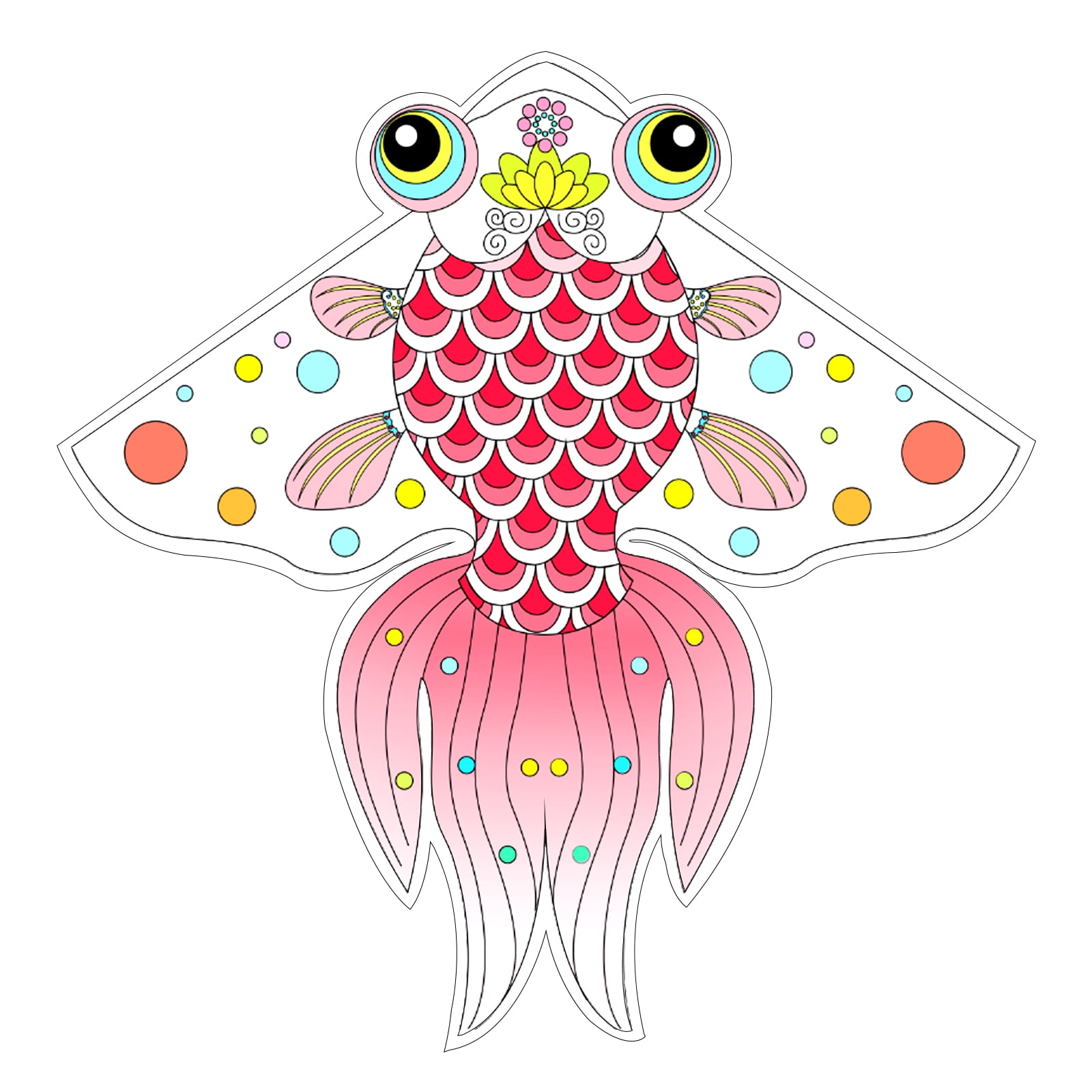 Mint's Colorful Life Pink Kite for Kids and Adults, Goldfish Kite Easy