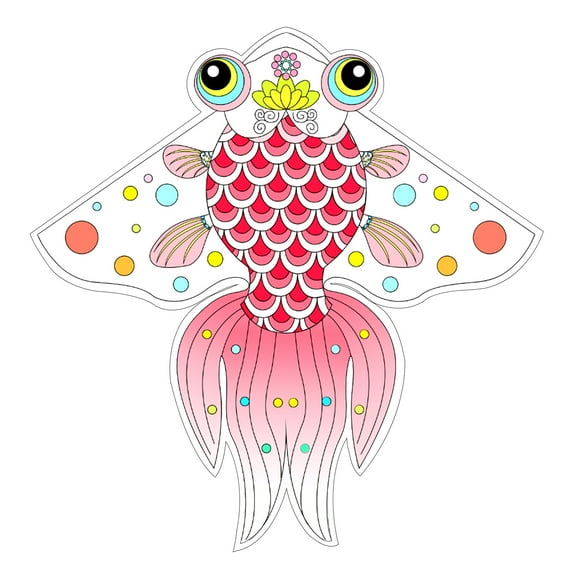 Mint's Colorful Life Pink Kite for Kids and Adults, Goldfish Kite Easy to Fly