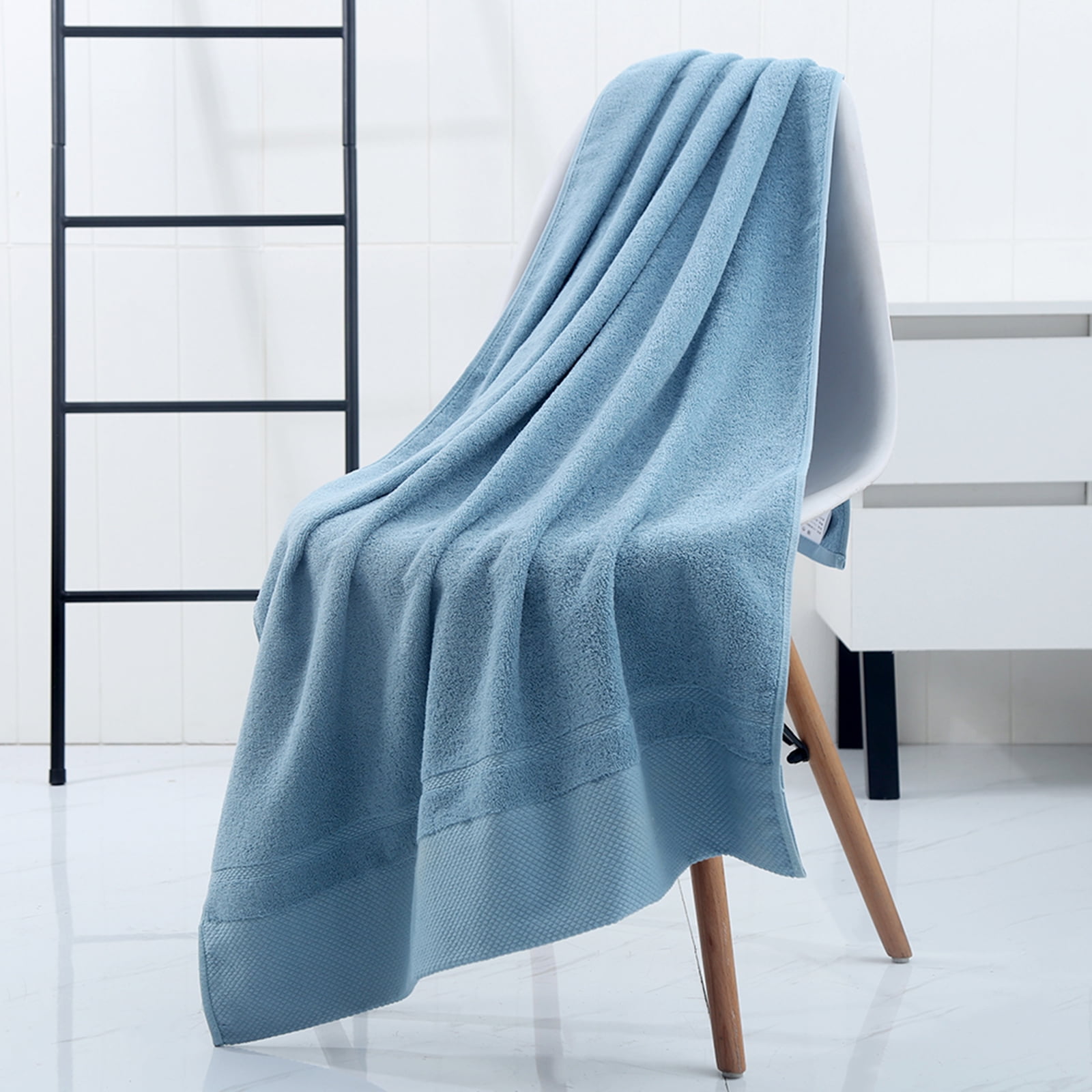 MintLimit 140*70CM Bath Towel Extra Large family bath towel Thick, Soft,  Pure color Plush and Highly Absorbent Luxury Hotel & Spa Quality Towels X1  Blue 