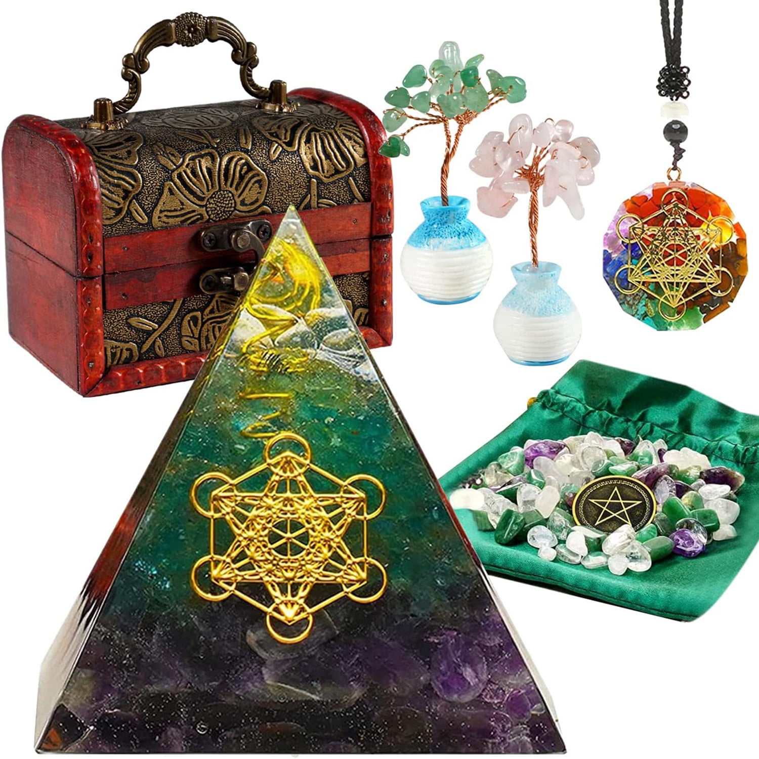MintLimit Orgone Crystal Pyramid, Healing Crystals Stone Set for ...