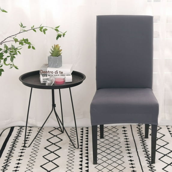 MintLimit Solid Stretch Dining Chair Cover Removable Slipcover Washable Banquet Event Gray 4 Pieces