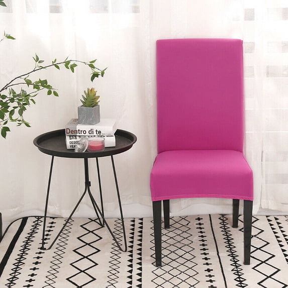 MintLimit Solid Stretch Dining Chair Cover Removable Slipcover Washable Banquet Event Pink 6 Pieces