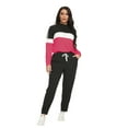 thumbnail image 1 of MintLimit Women Sweatsuits Sets 2 Piece Tracksuit Stripe Colorblock Long Sleeve Pullover and Skinny Long Pants Red, 1 of 4