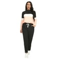 thumbnail image 1 of MintLimit Women's 2 Piece Outfits - Stripe Patchwork Sweatsuits Long Short Sleeve Pullover Sweatshirt Skinny Pants Tracksuit Set, 1 of 5