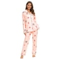 thumbnail image 1 of MintLimit Women's Cartoon Long Sleeve V-neck Button Down Shirt and Pants Sleepwear Pyjamas Lounge Set, 1 of 4
