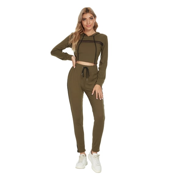 MintLimit Womens Sweatsuits 2 Piece Long Sleeve Outfits Ripped Hole Pullover Tracksuits Set Plus Size