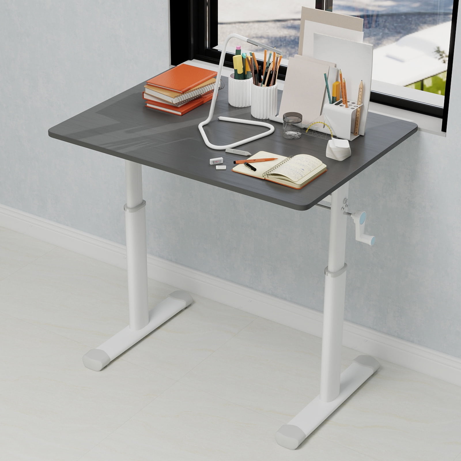 Mintazer 23" x 31.5" Height Adjustable Computer Desk, Home Office Standing Up Desk for Students,Teen and Adults, Grey