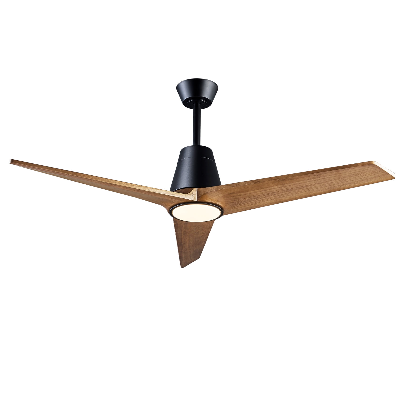 Mintazer 52 in Ceiling Fan with Lights and Remote, Modern Ceiling Fan with 6 Speed & 3 Blade for Indoor Outdoor Bedroom Living Room, Walnut
