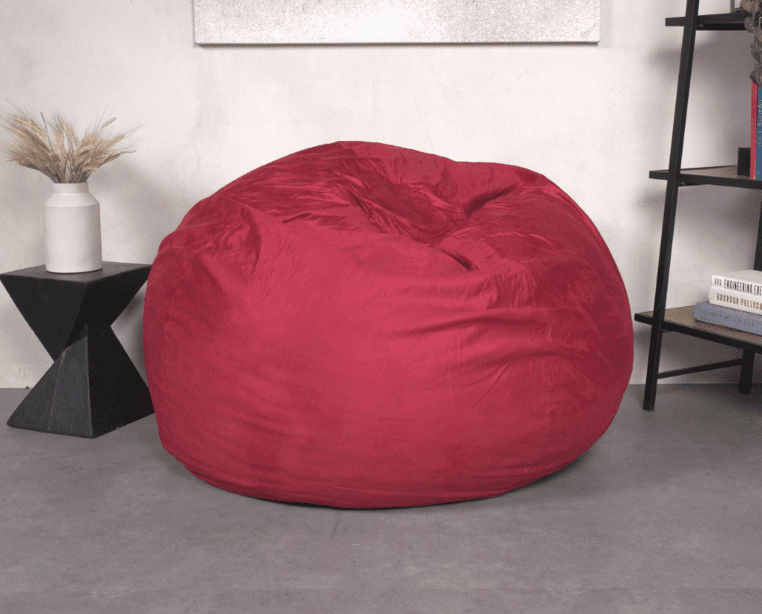 Mintazer 5ft Bean Bag Chair, Plush Bean Bag with Washable Cover & High-Density Foam Filled for Kids Adults Bedroom Living Room, Red
