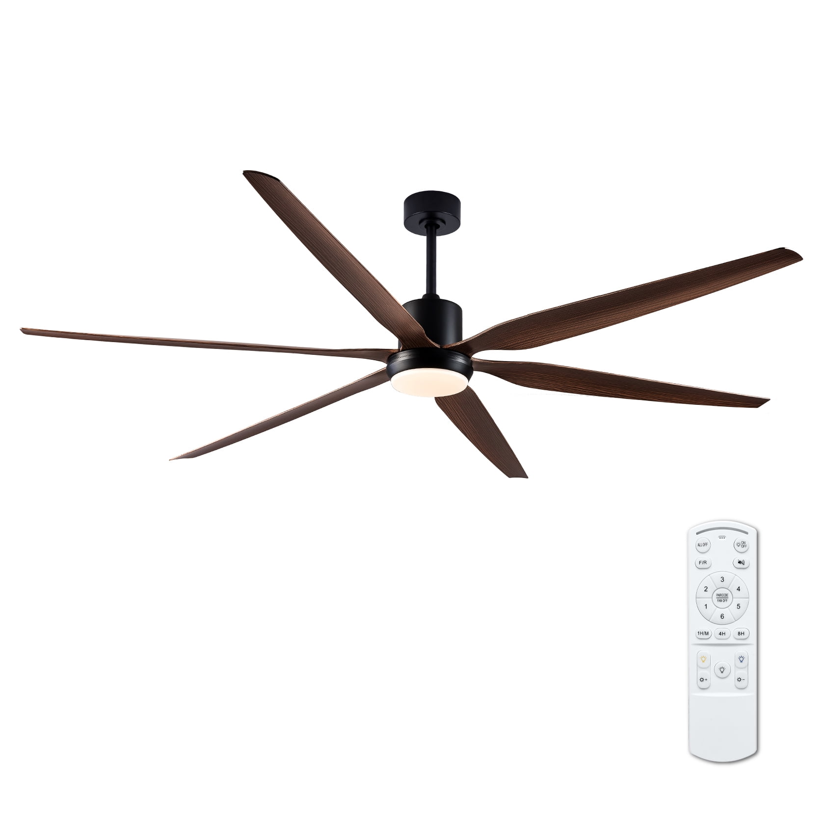 Mintazer 66 in Ceiling Fan with Dimmable LED Light, Farmhouse Ceiling Fan with Remote for Bedroom Living Room, Black