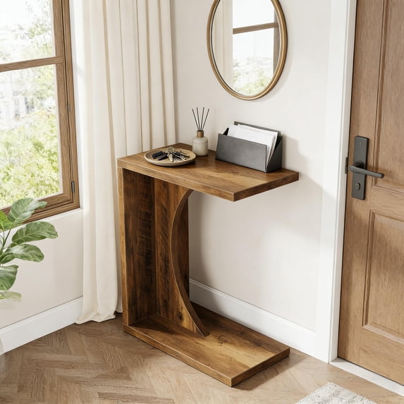 Mintazer C‑Shaped End Table Side Table, Sofa Snack Table with ...
