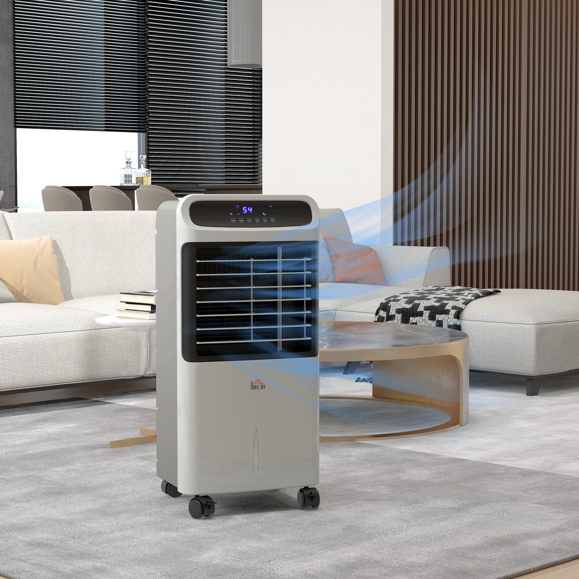 Mintazer Evaporative Air Cooler with 3.2 Gal Water Tank, 3-In-1 Portable Air Cooling Fan with Ice Packs, 60°Oscillating & Remote for Home Office Garage, Gray