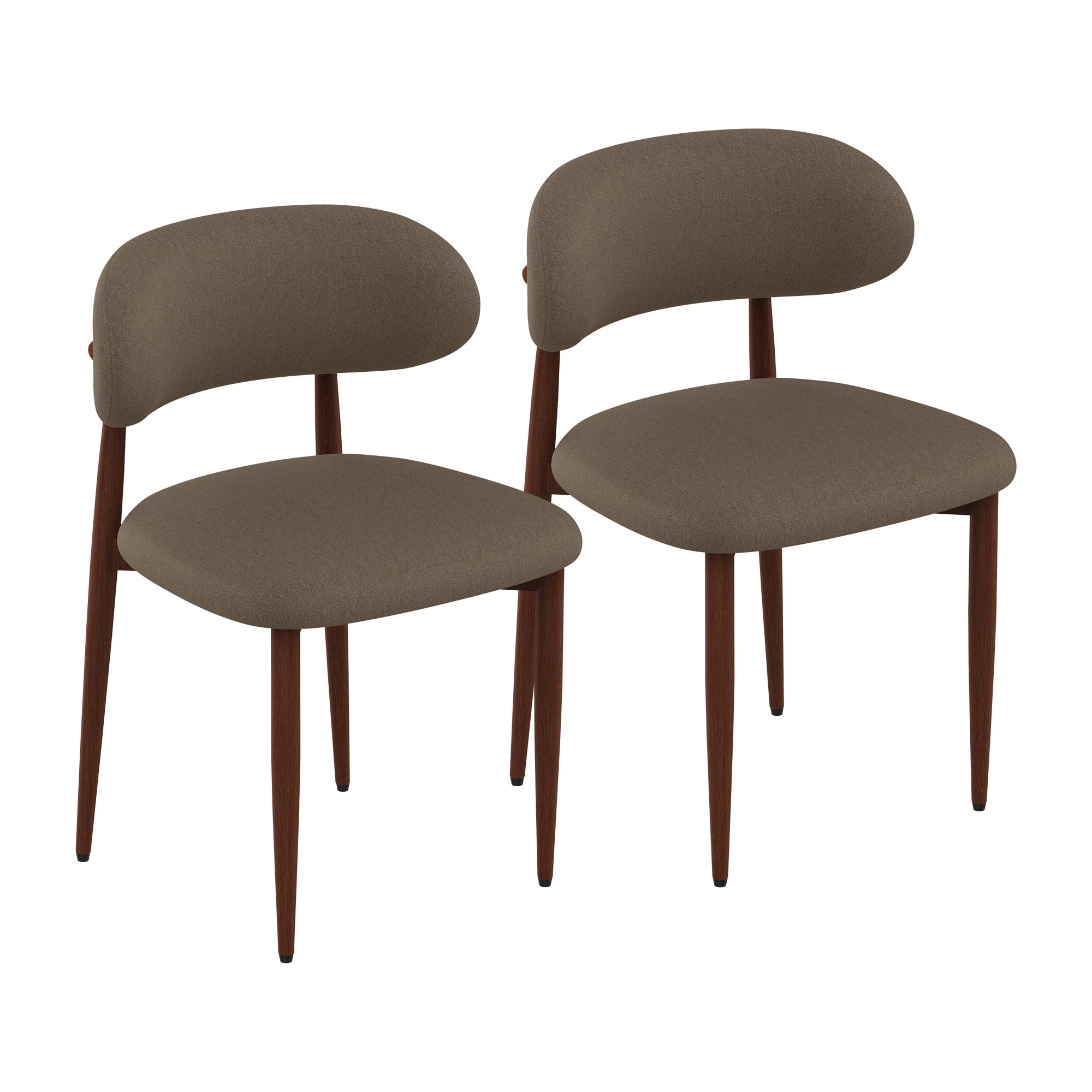 Mintazer Modern Upholstered Dining Chairs Set of 2, Minimalist Padded Kitchen Chairs with Chenille Fabric & Non‑Slip Foot Pads for Dining Room Kitchen Small Apartment, Coffee