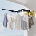 thumbnail image 1 of Mintazer Retractable Wall Mounted Clothes Hanger, 360° Foldable Laundry Clothes Drying Rack Collapsible Clothing Racks with Hooks for Hanging Clothes, Towels, Socks, 52”/Black, 1 of 10
