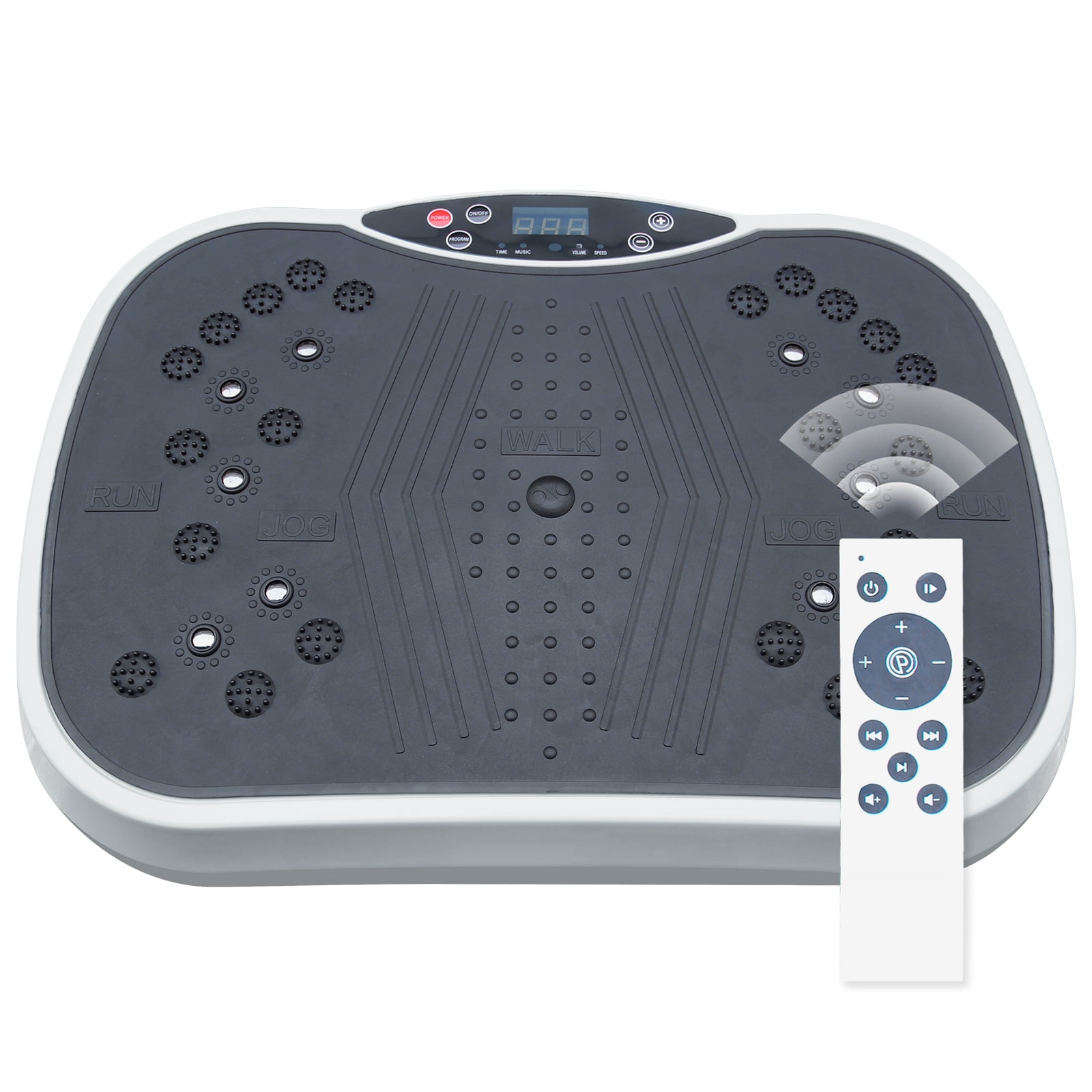 Mintazer Vibration Plate Exercise Machine with Remote Control & Magnetic Acupressure, Whole Body Workout Platform for Home Fitness, Grey & Black