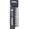 thumbnail image 1 of "Vulcan Socket Set, 12 Piece, 1/4 in Drive, Chrome Vanadium Steel, Chrome, Metric", 1 of 1
