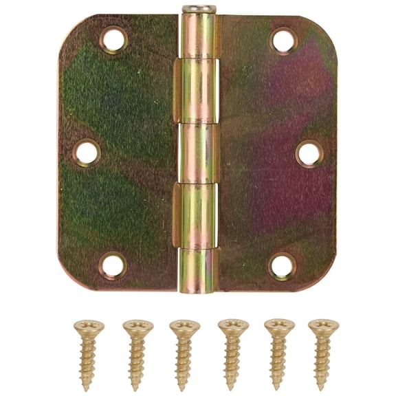 ProSource 20347ST4C Door Hinge, Steel, Yellow Zinc Dichromate, Loose Pin, 180 deg Range of Motion, Screw Mounting