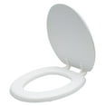 thumbnail image 1 of ProSource ES001-WH Toilet Seat, Elongated, PP, White, Plastic Hinge, 1 of 1