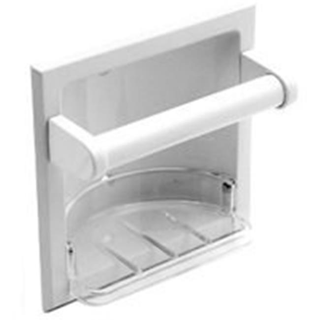 Mintcraft L770H5107 Soap DishGrab Bar, Recessd White