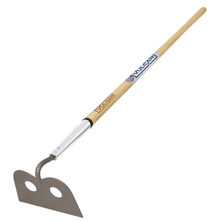 Vulcan Hoe Mortar, Gray, Nickel Ferrule Blade, Perforated Blade, 10 in W, Lacquered Ash Handle, 60 i