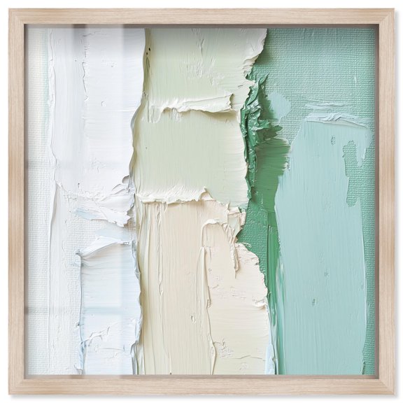 Minted Horizon II Shadowbox Print Mint Abstract Art by Art Remedy, Blonde Frame, 20 x 20