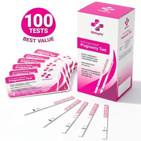 100 Tests for Early Pregnancy HCG Strips Detection for Women, Rapid Results
