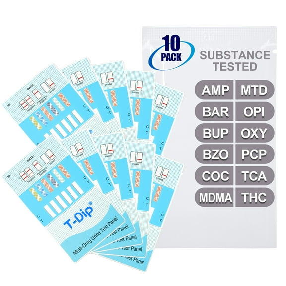 Mintegrity [10pk] - 12-Panel Dip Card Instant Urine Drug Test - (AMP/BAR/BUP/BZO/COC/MDMA/MTD/OPI/OXY/PCP/TCA/THC) #MT-WDOA-3124