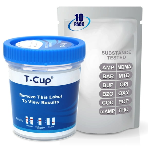 Mintegrity [10pk] - 12-Panel T-Cup Instant Urine Drug Test - (AMP/BAR/BUP/BZO/COC/mAMP/MDMA/MTD/OPI/OXY/PCP/THC) #MT-TDOA-6124