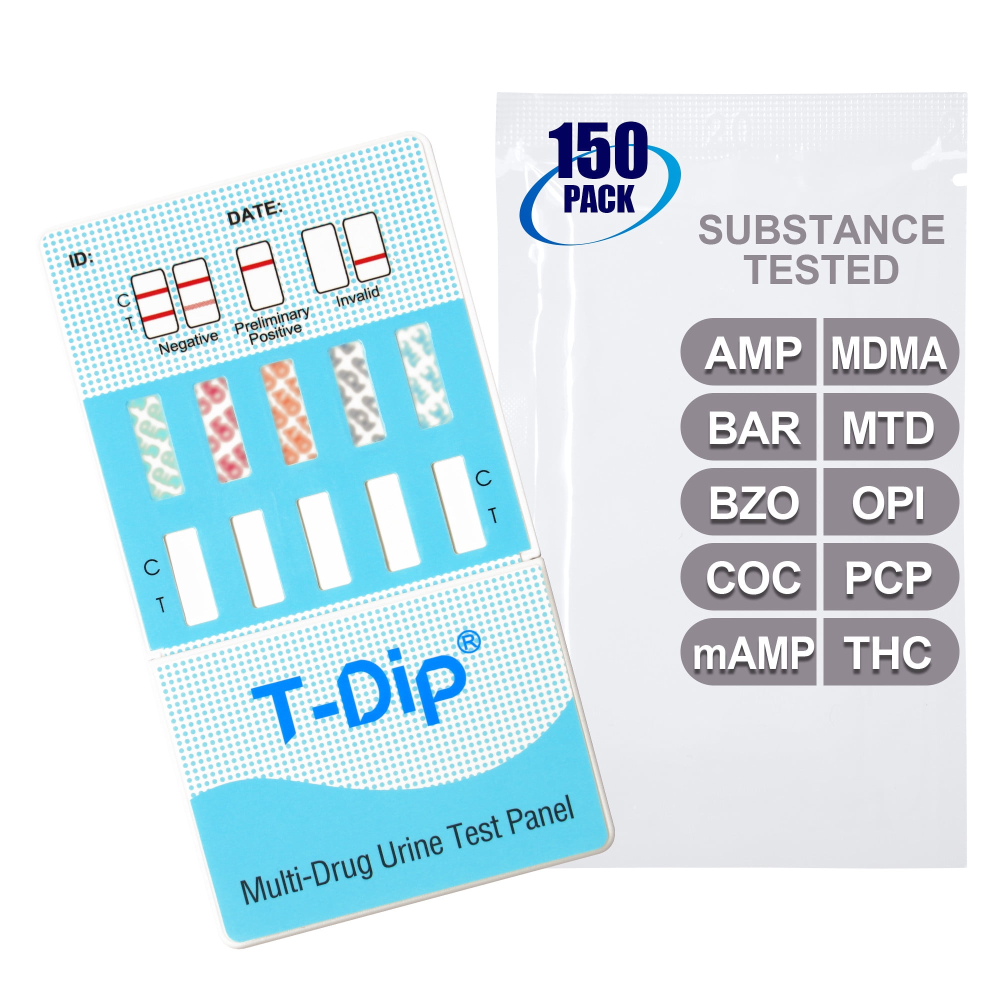 Mintegrity [150pk] - 10-Panel Dip Card Instant Urine Drug Test - (AMP ...