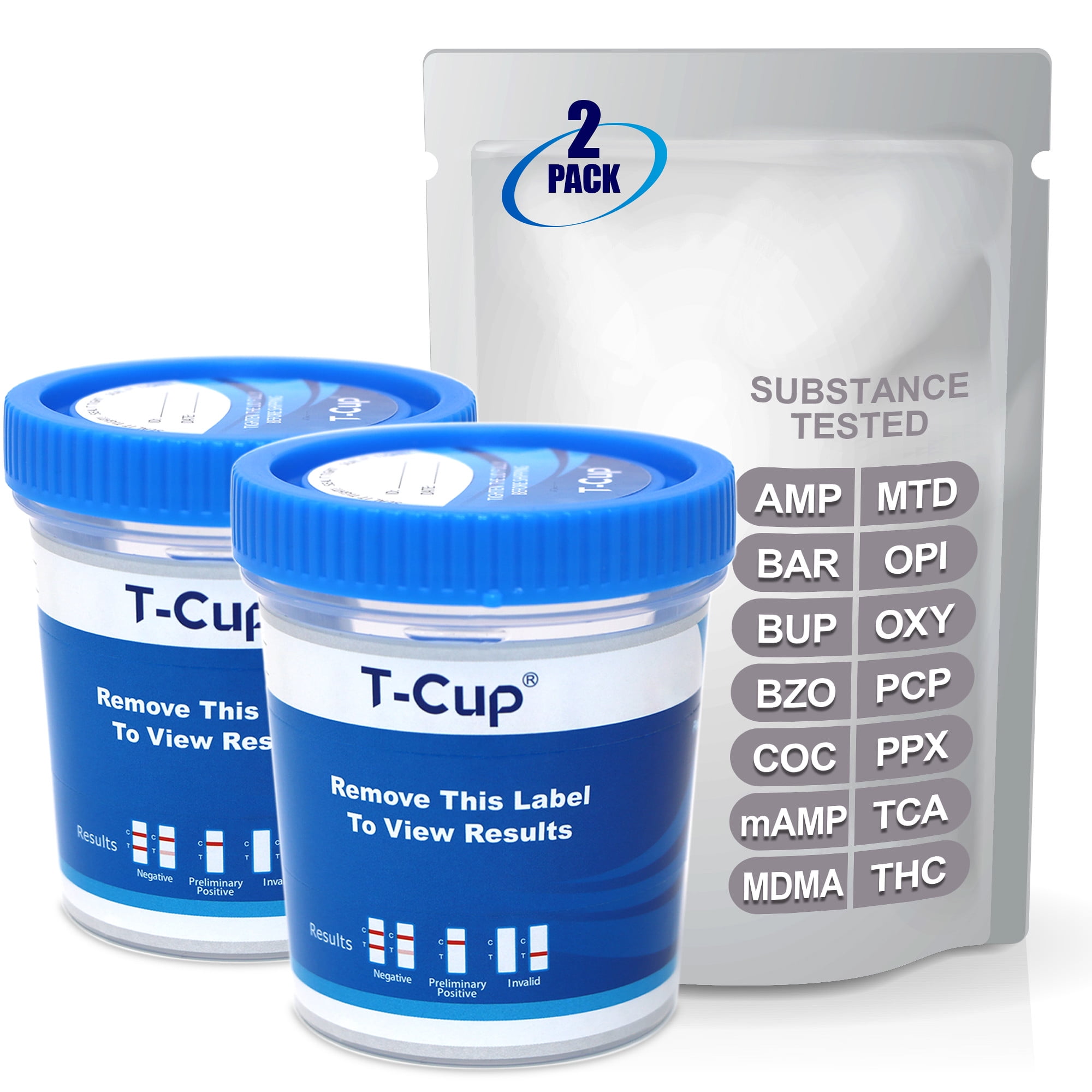12 Panel t-cup Multi Kit para Prueba de Orina de drogas (varias cantidades)  (100) (Coc/THC/Opi/OXY/AMP/bzo/bar/Mamp/PPX/MTD/PCP/BUP)